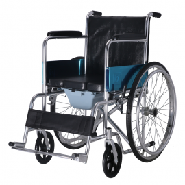 Aluminum Portable Commode Wheelchair For Elderly