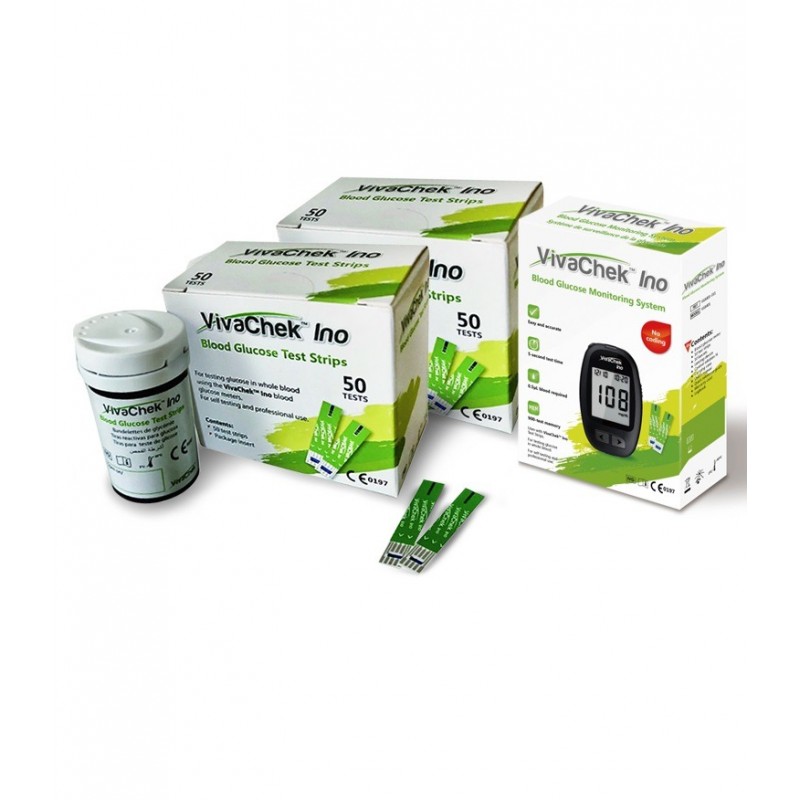 Viva Chek with 50 blood Strip Glucometer Vivachek Glucometer (INO 50 Strip)