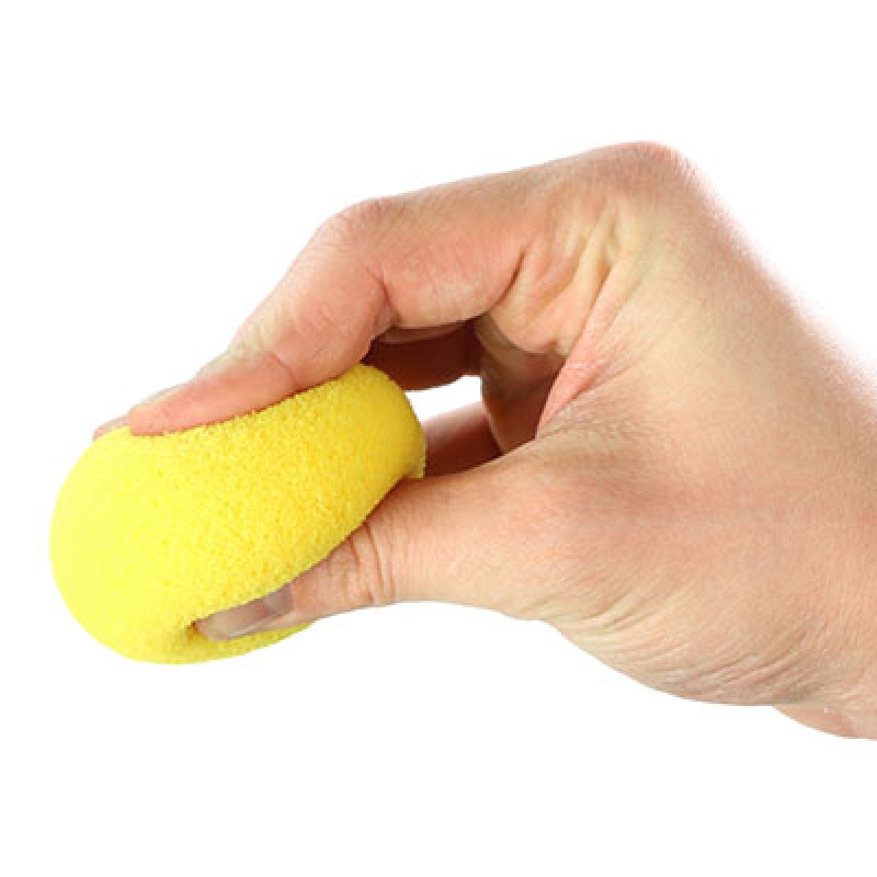 Yellow foam hand and finger exercise ball, 5cm very easy CanDo® exercise x-easy